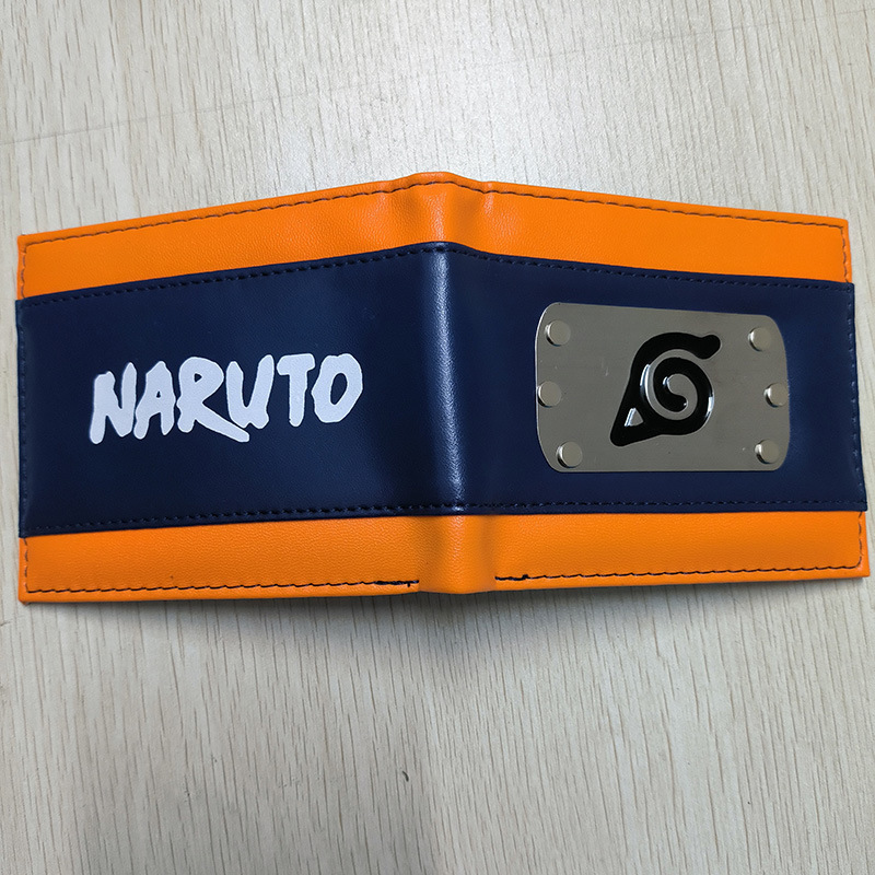 Naruto periferia billetera, Naruto Sasuke, cuatro generaciones de billetera roja, billetera corta, monedero de cambio de piel PU.
