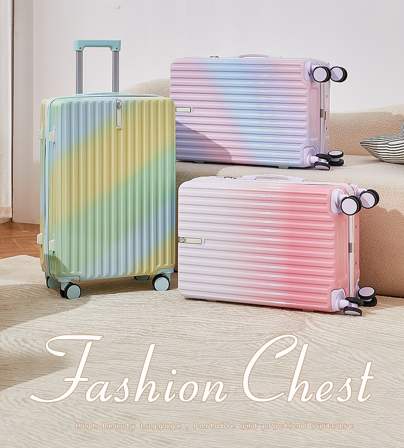 1901Rainbow colored luggage-Fashion Package