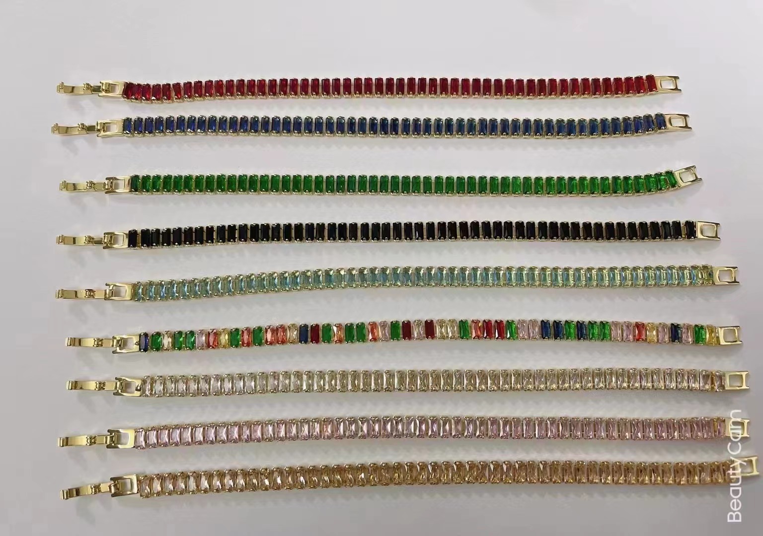 Fashion Solid Color Copper Plating Inlay Zircon Bracelets 1 Piece