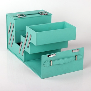 Multifunctional Jewelry Box Double Door with Lock Pu Leather Jewelry Earrings Pearl Diamond Watch Box
