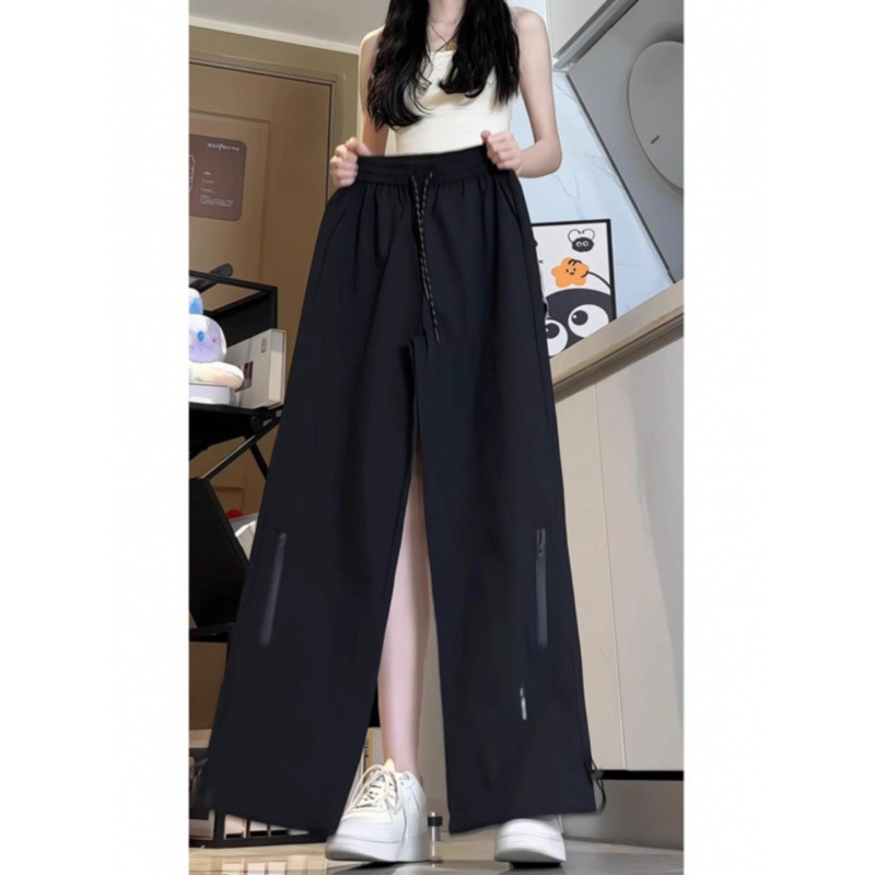 大码防水速干冲锋裤男女夏季薄款宽松直筒显瘦休闲工装裤子