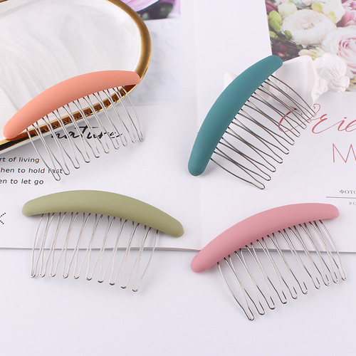 Internet celebrity Korean style fashion temperament frosted metal hair comb, fashionable and versatile anti-slip frosted hair comb clip