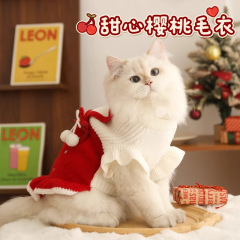 猫の服猫のぬいぐるみ秋冬ドイツ語クリスマスのセーターペット冬子猫保温冬毛落ち防止