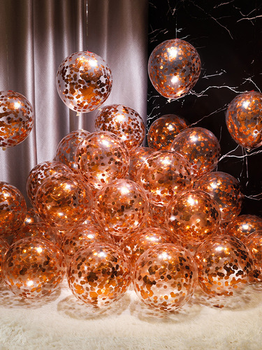 Wedding transparent gold sequin balloons wedding wedding room bedroom room decoration internet celebrity birthday scene layout