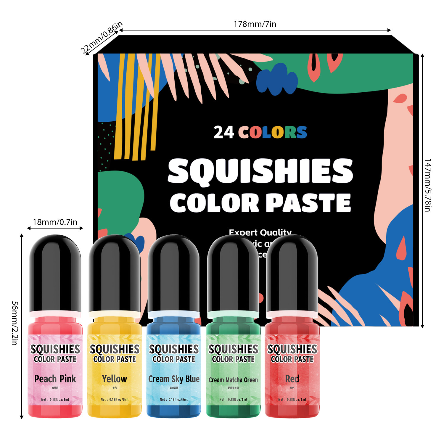 Factory direct cross-border 24 color 5ML kneading silicone color essence aromatherapy candle handmad
