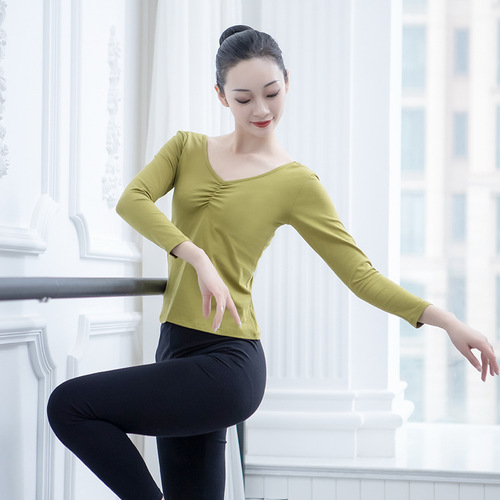 Body wear, adult dance practice wear, women's tops, art exam training wear, body yoga wear, short-sleeved dance clothes