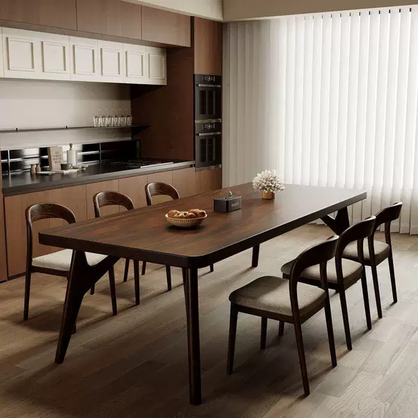 High-end South American black walnut wood tea table, rectangular large board, light luxury multi-purpose table for home tea drinking