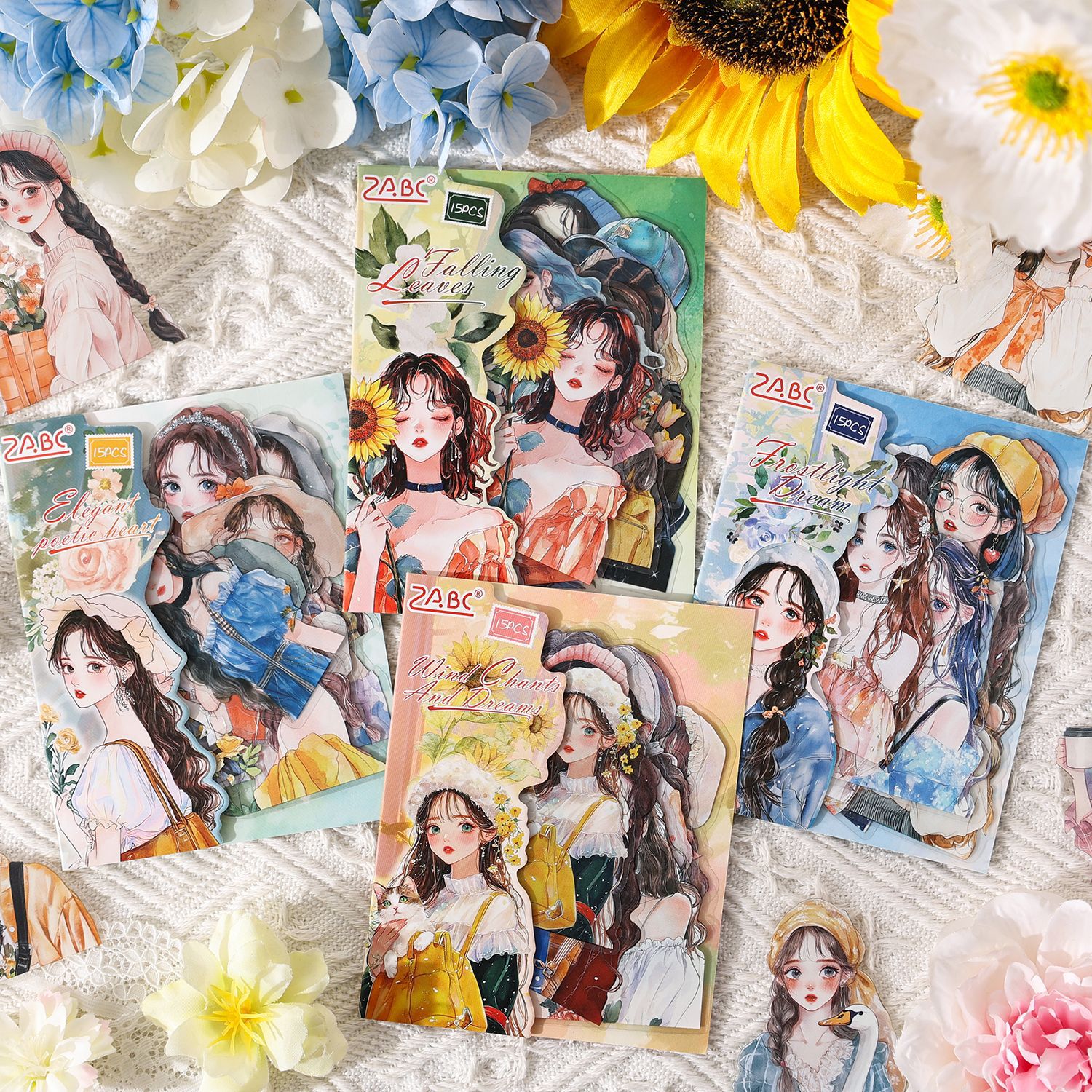 Galaxy Yingyue Series ins paquete de pegatinas de pet fresco pequeño paquete de pegatinas de material de collage de decoración de cuentas de bricolaje