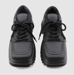 韓版厚底時尚潮流復古百搭運動鞋2023夏季新款青年方頭舒適老爹鞋