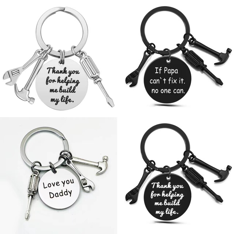 Amazon Stainless Steel Keychain Father's Day Love You Daddy Hammer Screwdriver Wrench