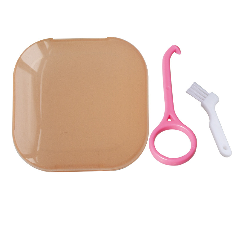 Caja de retención dental Caja de almacenamiento de brackets portátil Caja de retención de brackets extractor de cepillo Caja de almacenamiento de brackets transparente