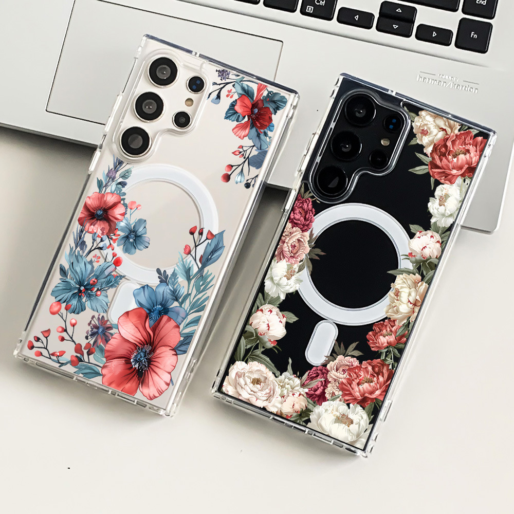 40g Weight Samsung Applicable Brands Phone Cases Classification PC, tpu Material Flower Pattern Simple Style, Classic Style Style PC Tpu Flower Simple Style Classic Style Phone Cases Phone Accessories 12