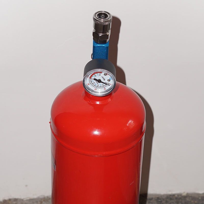 DIY Fire Extinguisher Bottle Converted to High-Altitude Gas Tank for Outdoor Camping and Picnics, Steel Cylinder with Reusable Refill Valve
