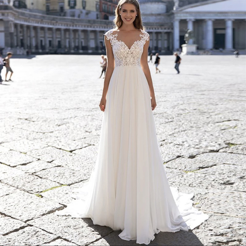 shiffon wedding dress