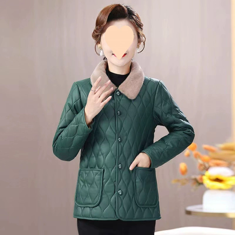 Demi-season keep warm down jacket, for middle age, increased thickness