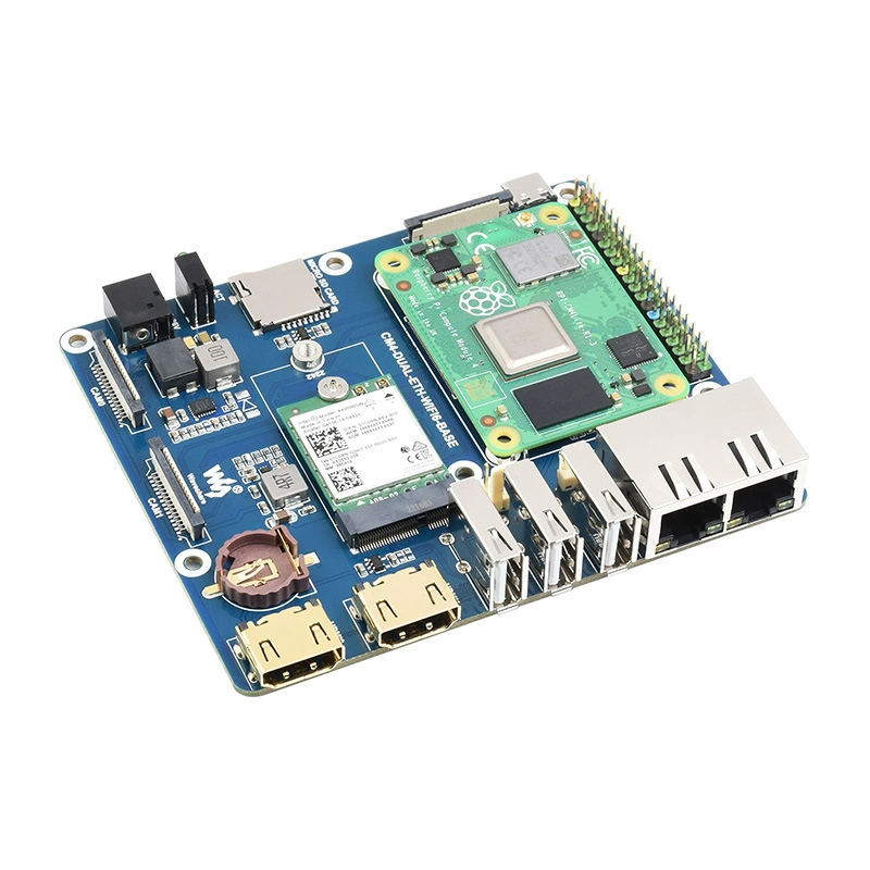 Compute Module 4 expansion board CM4‑DUAL‑ETH‑WIFI6‑BASE, двойной Ethernet, Wi‑Fi 6, M.2 E‑Key