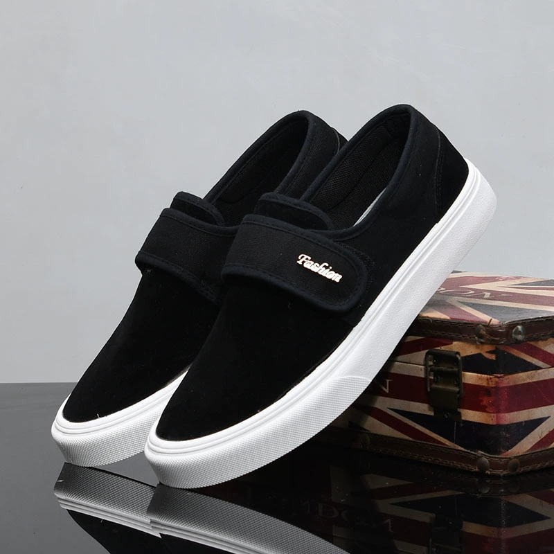 Мужские кроссовки, летние ленивые слипоны, дышащая парусиновая обувь, повседневная универсальная обувь, кроссовки на толстой подошве на липучке 2326