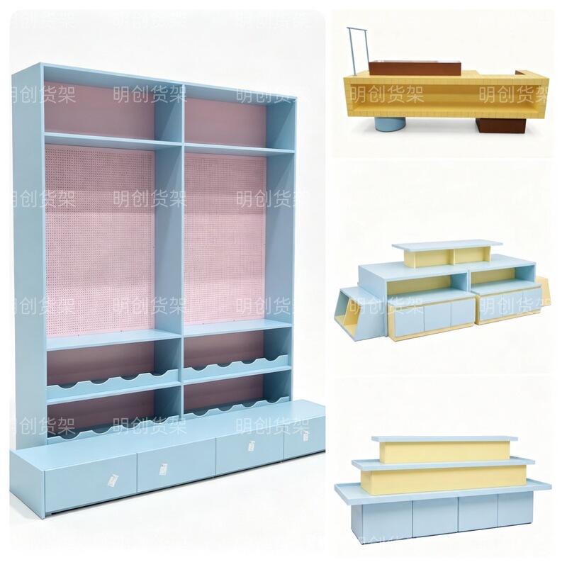 Custom Design Display Cabinets for Mall Stores, Including Thermos Cups, Water Bottles, and Collectible Blind Box Figures Custom Design Display Cabinets for Mall Stores, Including Thermos Cups, Water Bottles, and Collectible Blind Box Figures