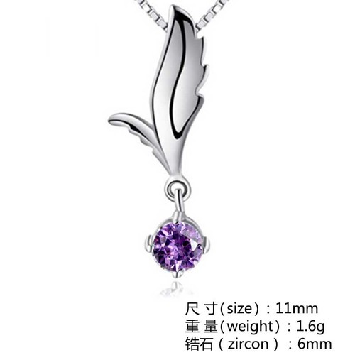 Cross-border new product small wings clasp chain silver-plated necklace pendant Angel Wing Pendant Accessory White copper necklace accessory