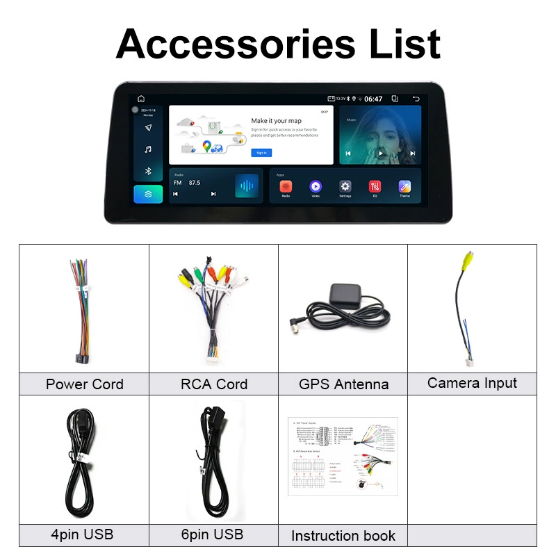 Cross -border 12.3 -inch Android Navigation All -in -one Eight Core 4G Wireless CarPlay Smart Bluetooth car navigation