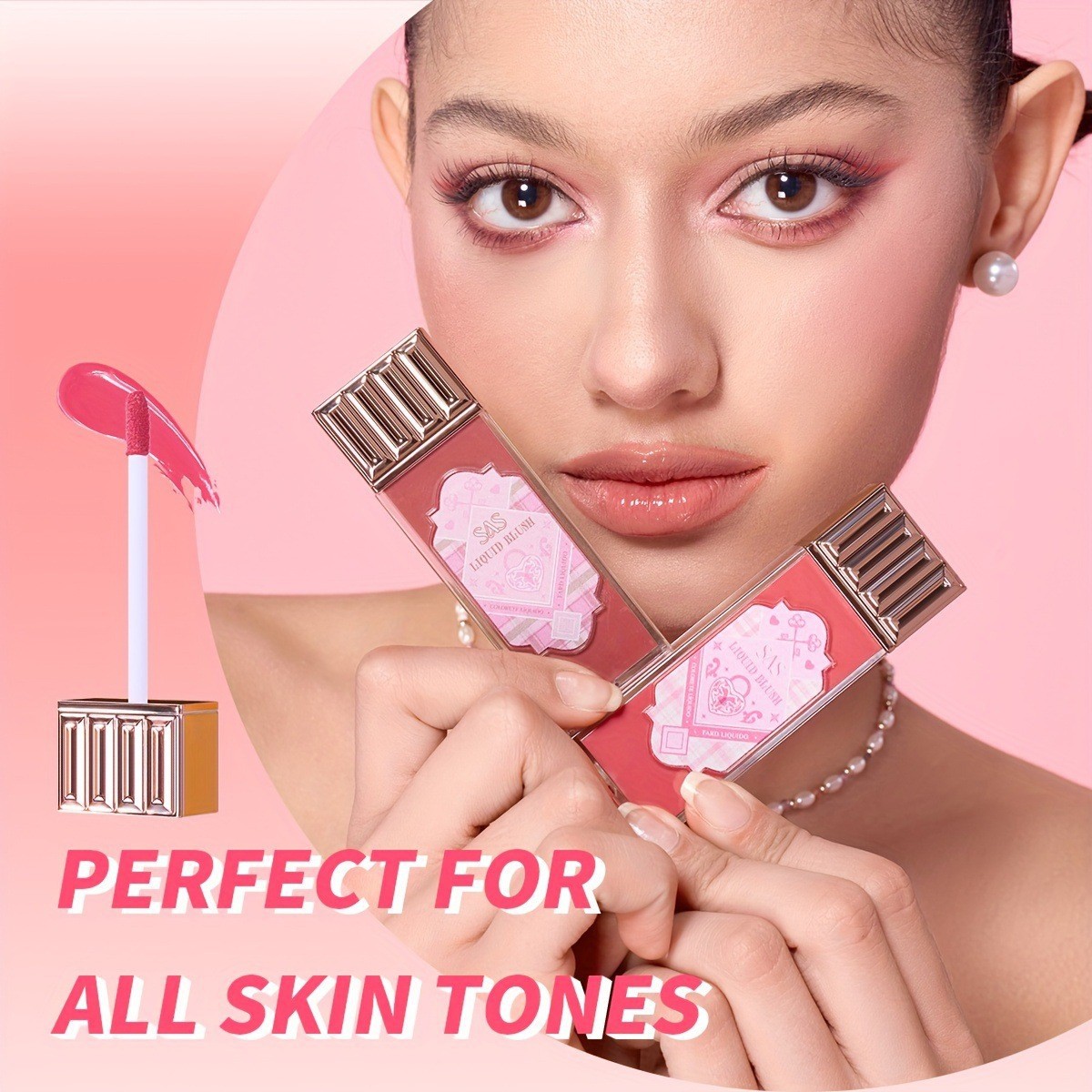 USHAS Europa y los Estados Unidos en stock transfronterizo 4 colores líquido blush impermeable mate labios mejillas doble uso sombra de ojos SAC001