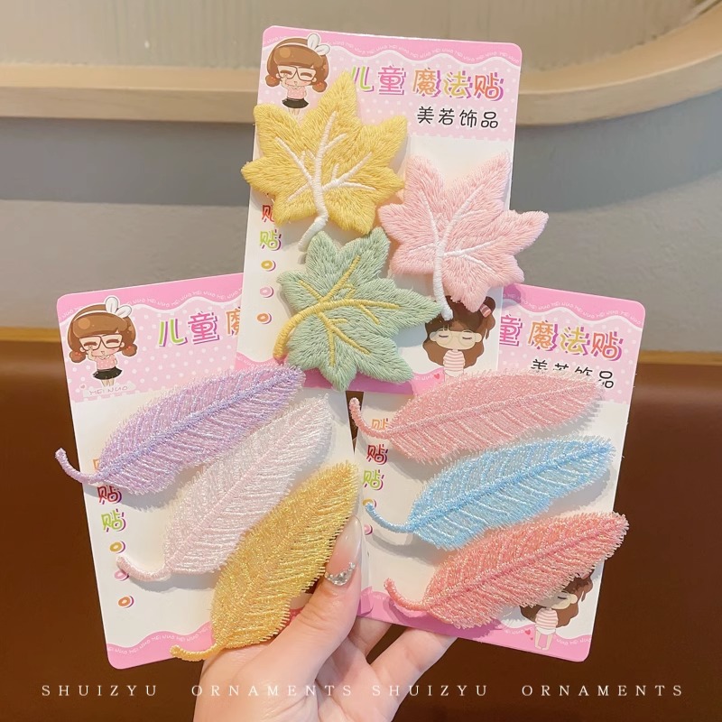 El pelo roto de las niñas artefacto de dibujos animados Velcro bebé de las niñas Linda horquilla sin costuras no duele el pelo flequillo accesorios para el cabello pegajoso