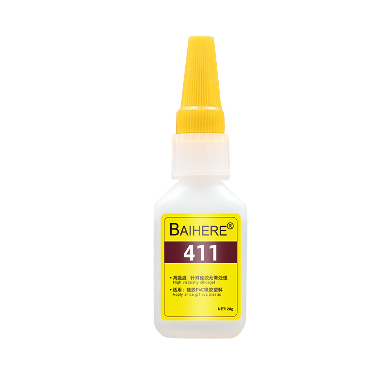 Lily edge 411 silicone glue rubber plastic PVC quick-drying glue silicone adhesive without processing direct bonding
