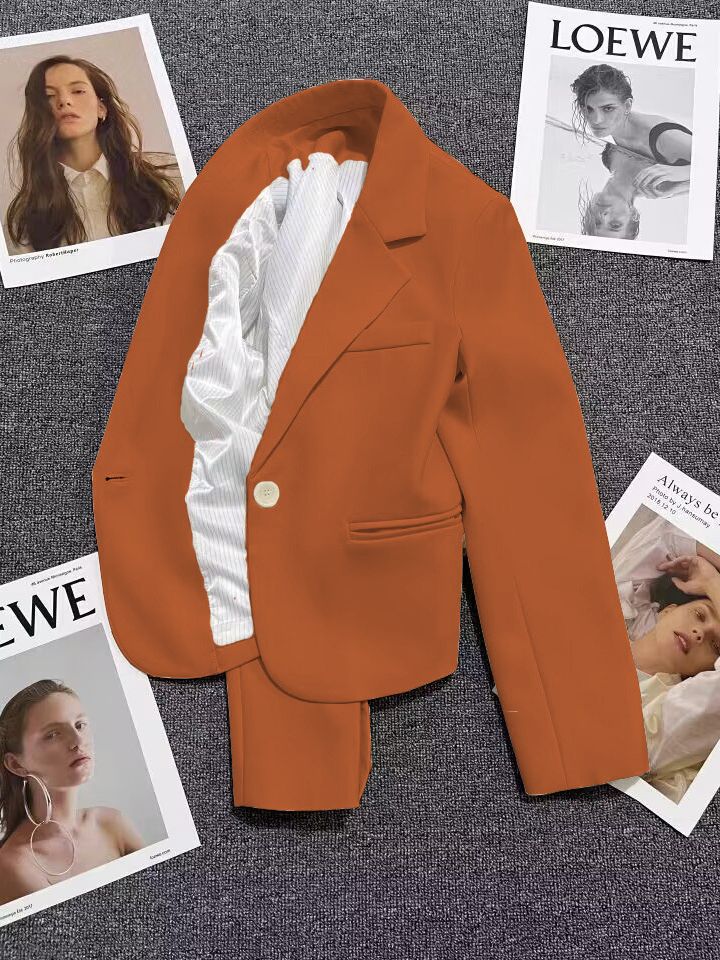 Chaqueta de Traje Casual para Mujer, Corte Holgado, Cuello de Traje, Manga Larga, para Primavera y Otoño