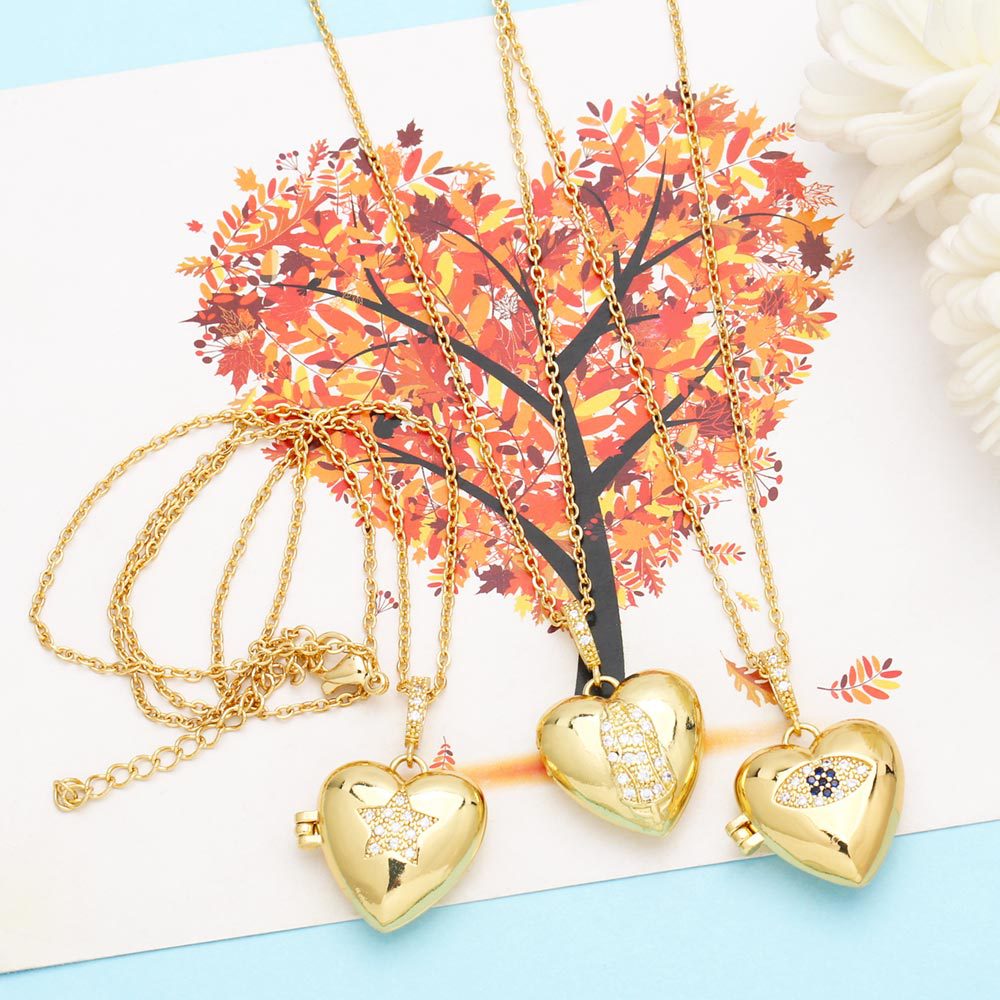 Personalized Open Love Pendant Necklace Devil's Eye Butterfly Photo Box Collar Chain nkn14_voghion.com