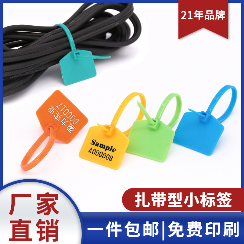 一次性塑料封条安全防伪标牌扎带标签吊牌网线电线捆绑可标记扎带