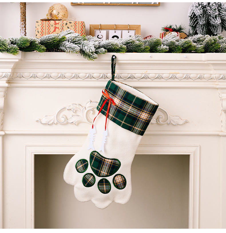 Handmade Craft Christmas Casual Paw Print Party Hanging Ornaments Decorations Hanging Ornaments