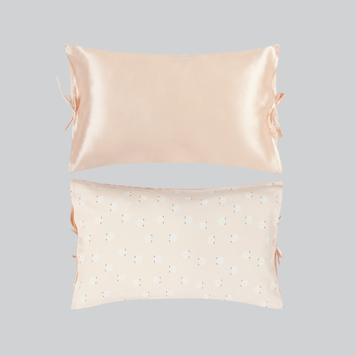 Silk mulberry silk knitted cotton double-sided children's pillowcase solid color single silk pillowcase silky smooth and skin-friendly