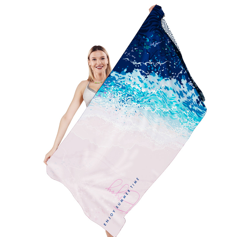Europa y América transfronterizos toallas de playa doble terciopelo microfibra impresa digital toallas de playa toallas de baño de playa natación