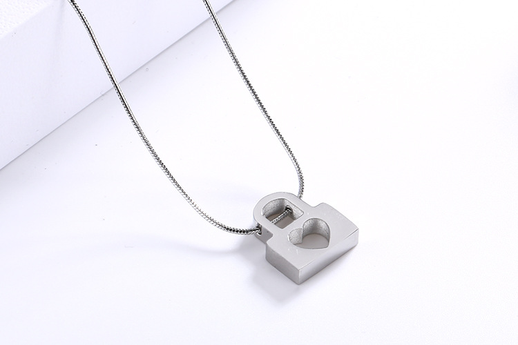 new heart lock-shaped stainless steel clavicle chain earrings net wholesale Nihaojewelry