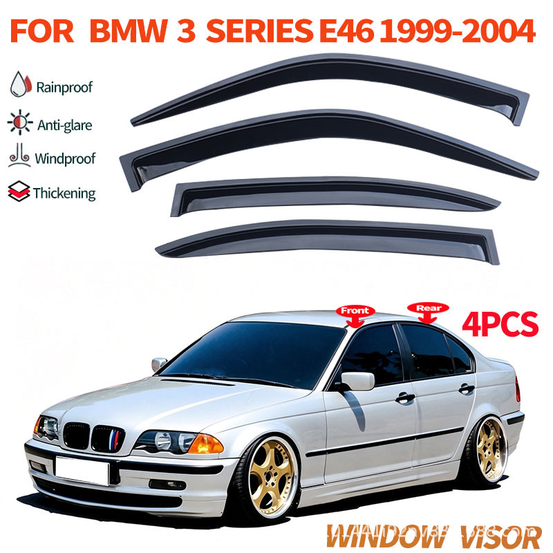 Suitable for BMW 3 Series standard wheelbase exterior-mounted rain visors BMW 3 series E46 Window visor