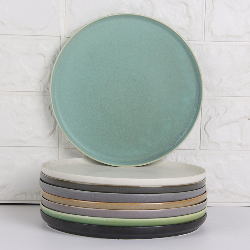 Asa Comercio exterior profundo y superficial placa redonda de cerámica Hotel hogar plato de cerámica plato de fruta ensalada placa occidental Placa de carne