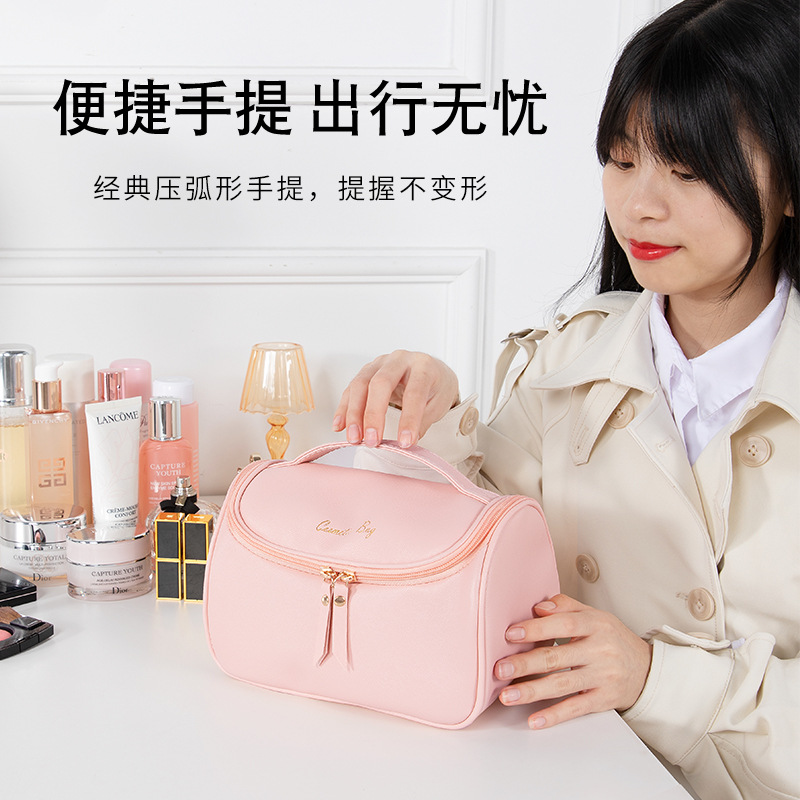 2020 invierno nuevo impermeable a prueba de humedad de gran capacidad portátil grande abierto bolsa de cosméticos de almacenamiento de baño bolsa de organización