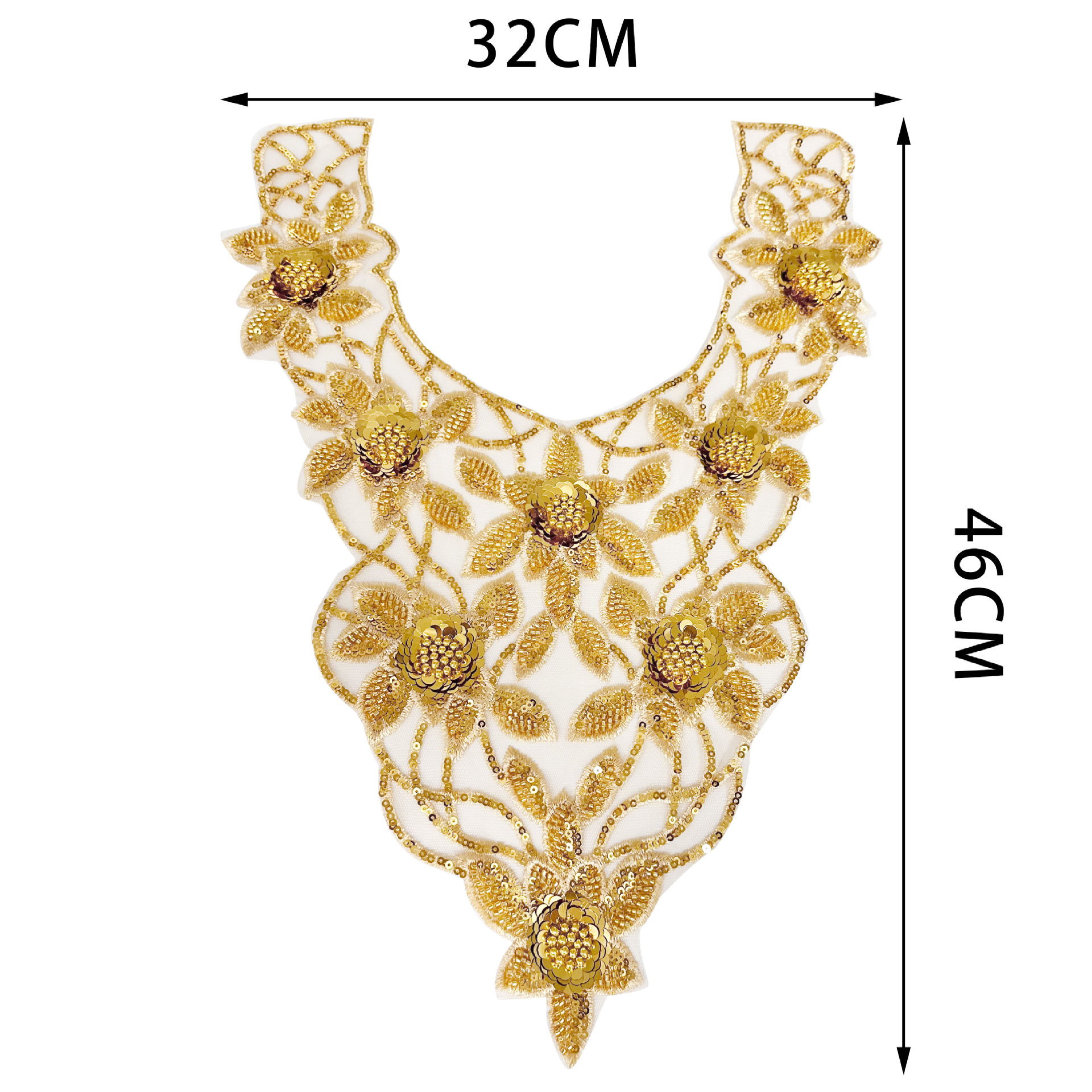 Lace cuello bordado de sequillas bordado de encaje decoración DIY vestido vestido vestido de baile vestido accesorios de decoración image 5