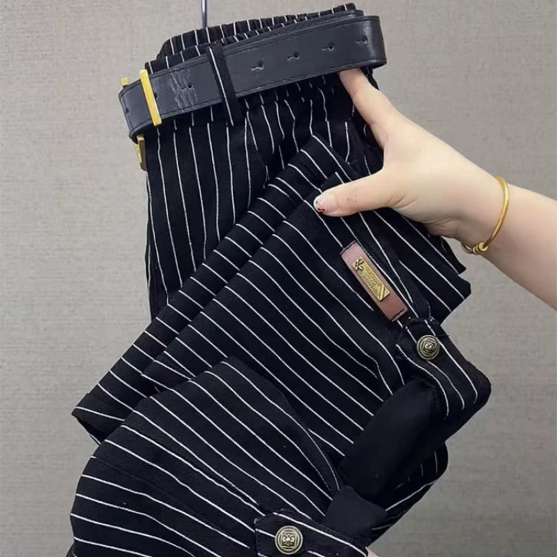 검은 줄무늬 데님