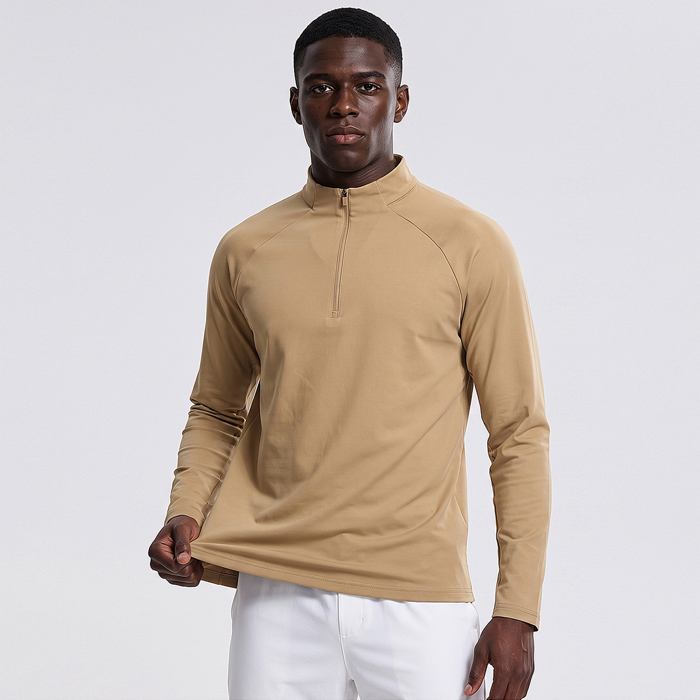 European and American cross-border DiJia style men's half-zip sports quick-dry sweatshirt for outdoor sports and leisure with stand-up collar and long sleeves