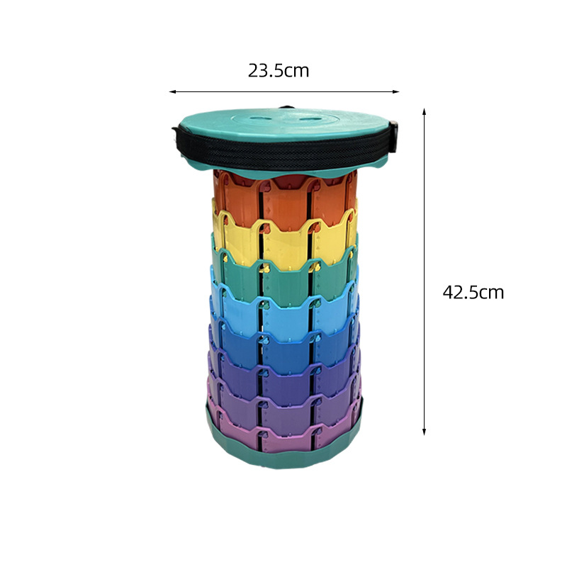 Transfronterizo arco iris casero taburete plegable taburete de pesca portátil al aire libre ajustable altura de viaje silla plegable