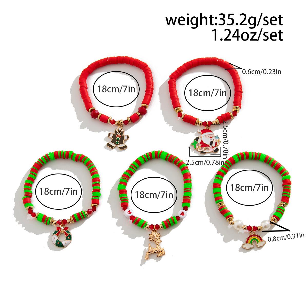 47g Weight Christmas Festival Women's Gender Cute Style Cute Beaded Bracelets Wholesale 19