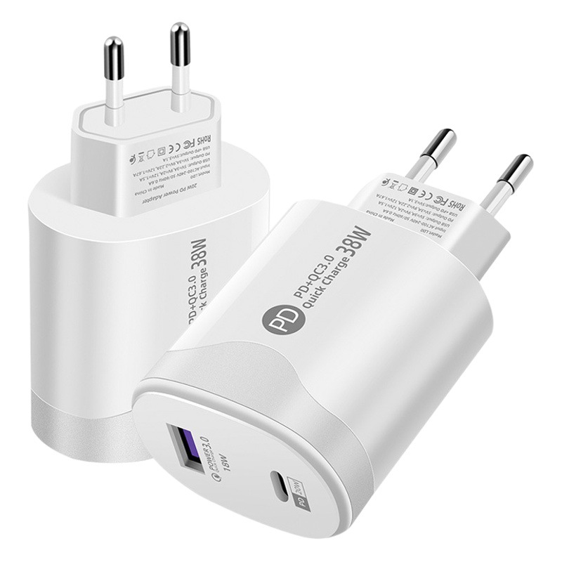 Pequeño lote 38W estándar europeo USB cargador de carga rápida CE certificado Android Pingguo multi-Puerto smartphone PD cabeza de carga