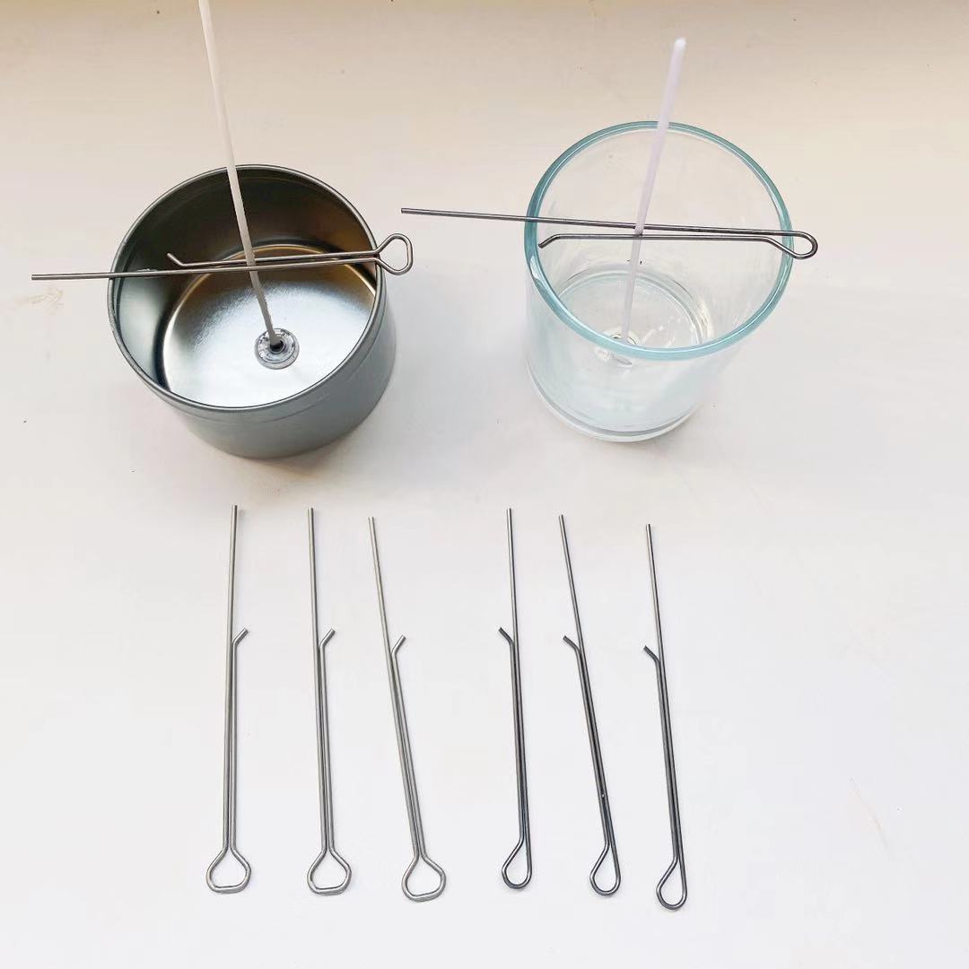 Soporte de vela de acero inoxidable núcleo de cera soporte fijo vela fija abrazadera de mecha 11cm