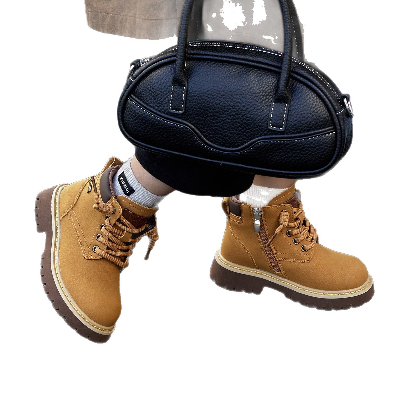 Children's 2025 Autumn Winter New Fashion British Style Boys' Casual Leather Girls' Yellow Martin Boots_voghion.com