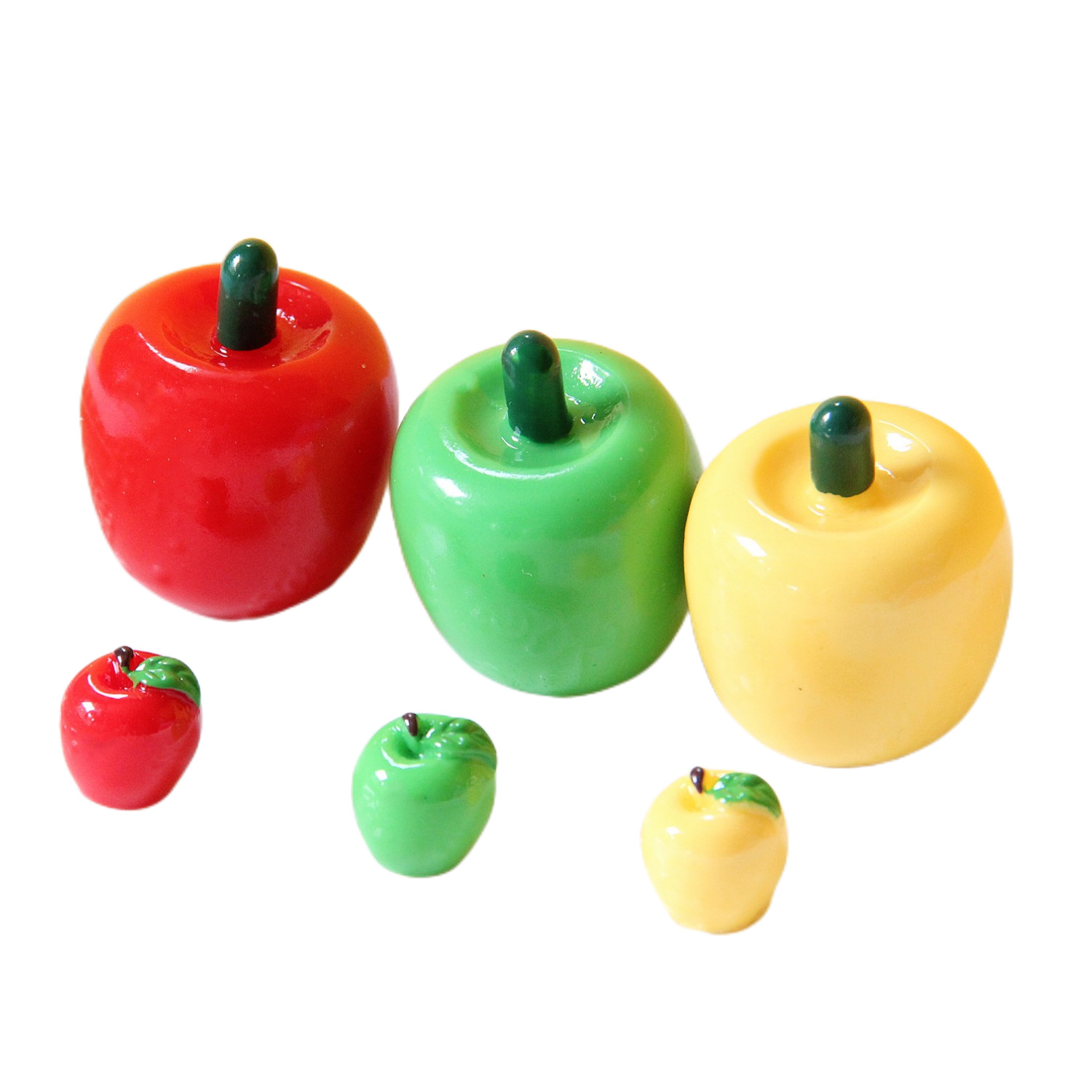 Simulación de manzana Navidad paz fruta resina tridimensional fruta decoración DIY llavero aparcamiento signo noche Luz Decoración