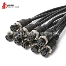 GX16航空插M16连接器针孔注塑带线2/3/4/5/6/7/8/9芯注塑航空插头