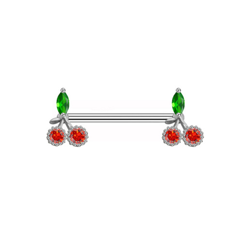 Gabby's diamond-encrusted nipple ring for cats, cherry eyes breast ring, diamond-encrusted breast studs, trendy breast studs, sexy piercing