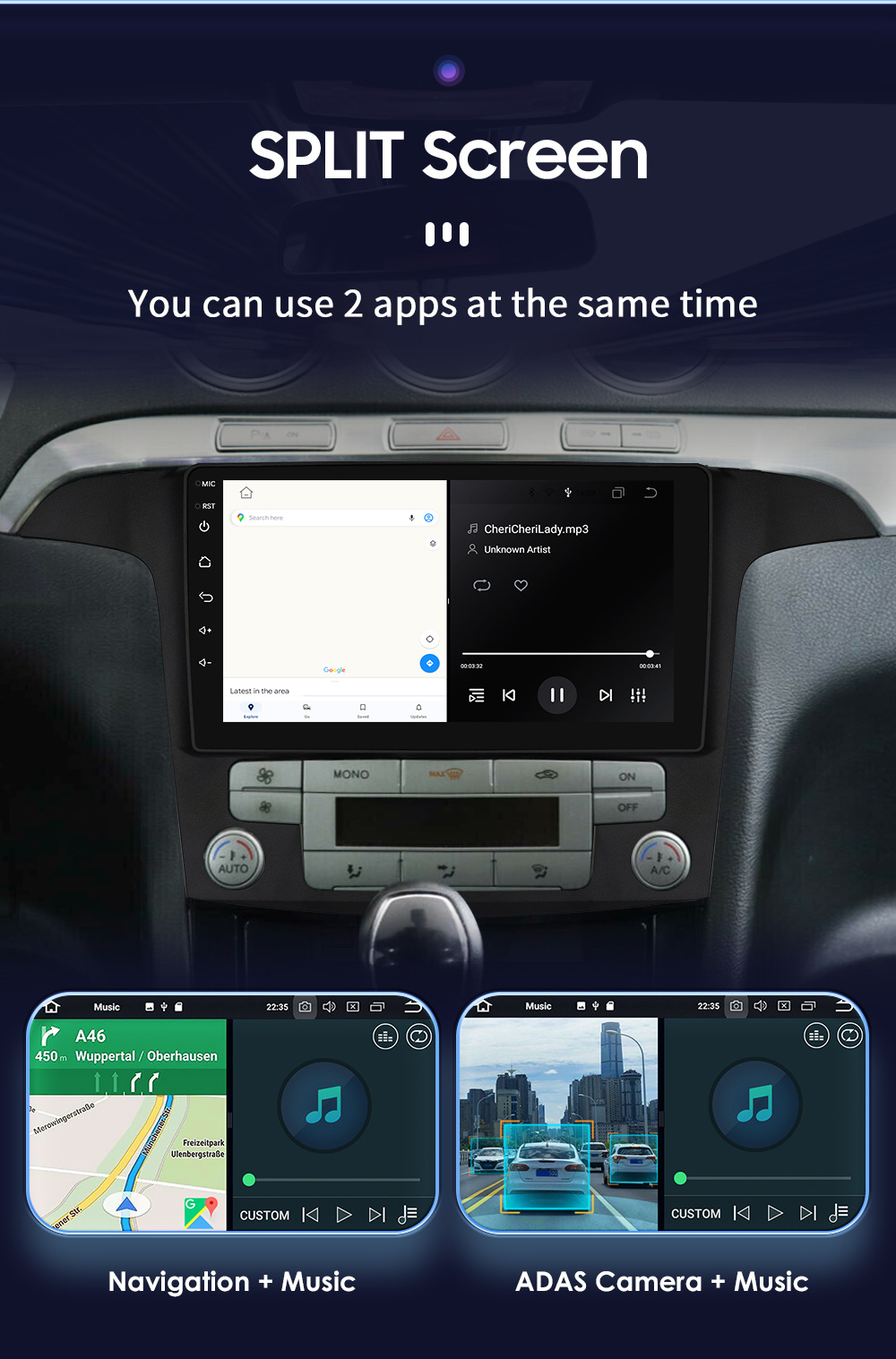Suitable for FORD FORD S-Max 2007-2015 navigation large screen Android Smart GPS car Bluetooth