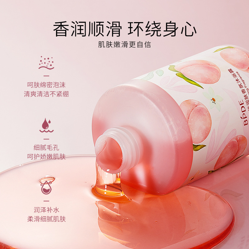 Bandi agua de melocotón humectante perfume crema de baño profunda limpieza humectante cuidado de la piel baños perfume fábrica en stock al por mayor